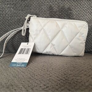 Vera Bradley essential zip wristlet in Oyster Mushroom